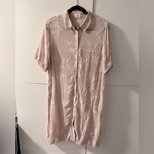 Aritzia Wilfred Hémistiche floral pink shirt dress